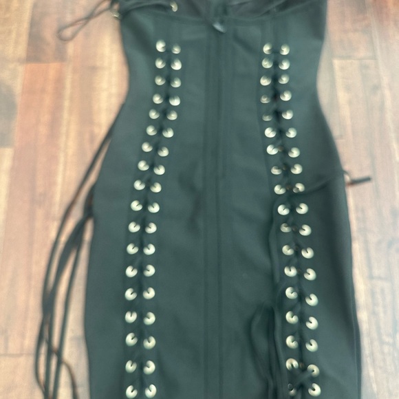 Bandage Black Lace-Up Dress - Picture 2 of 2
